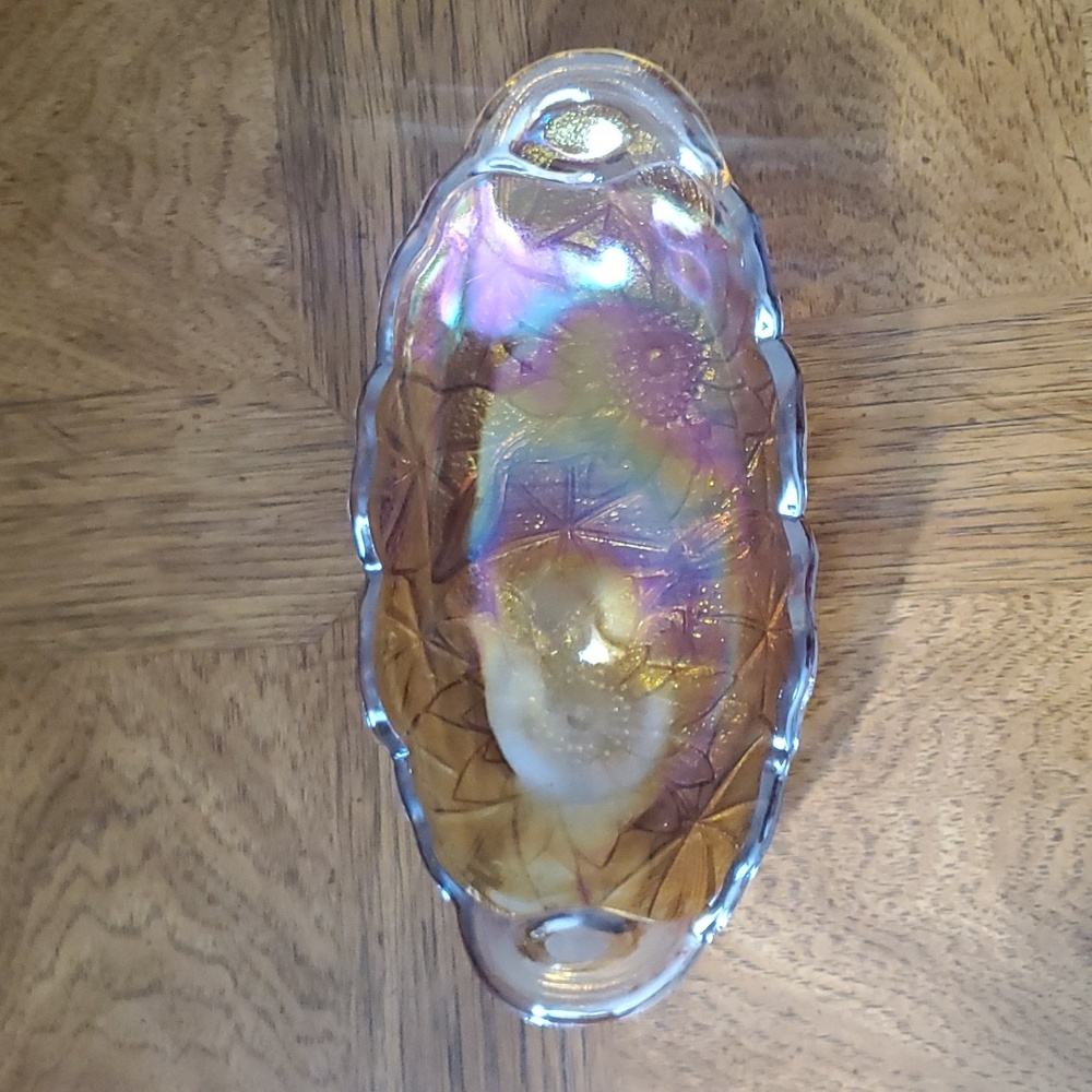Indiana Glass Carnival Sunflower Relish Dish